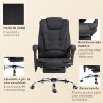 Cadeira de Escritório com 6 Pontos de Massagem Giratória com Encosto Reclinável 135º Função de Aquecimento 65x70x111 - 119 cm Preto