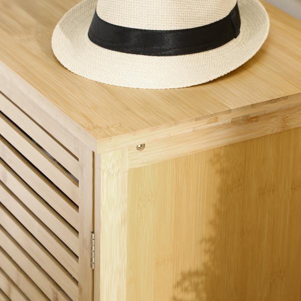 Sapateira de Entrada com 3 Portas de Persiana Prateleiras Ajustáveis para 16 Pares de Sapatos 100x35x80 cm Natural