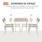 Conjunto de Mesa e Cadeiras de Refeição Mesa de Cozinha Retangular com 4 Cadeiras Estilo Moderno Carvalho e Branco