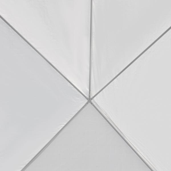 Tenda de Jardim 583x293 cm Tenda para Festas com 4 Janelas 2 Portas com Fecho de Correr 6 Paredes Laterais Branco