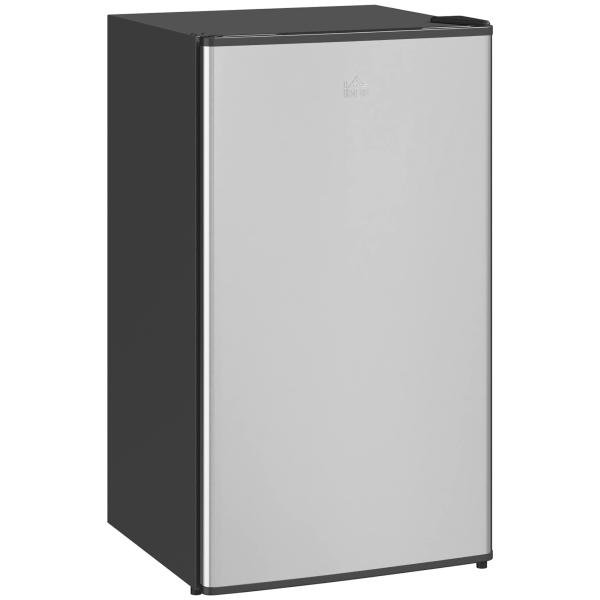 Mini Frigorífico 91L de Capacidade com Compartimento Congelador e Porta Reversível Silencioso 41dB 47,5x44,2x84 cm Preto e Prata