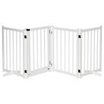 Barreira para Cães Dobrável Barreira para Cães Pequenos e Médios de 4 Painéis com Porta para Escadas e Corredores 237,5x36x80 cm Branco