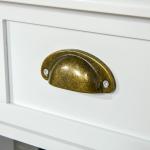 Mesa de Apoio com Gaveta e Prateleira de Armazenamento Estilo Moderno 30x30x75cm Branco