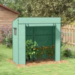 Estufa de Exterior com Janelas de Malha e Porta com Fecho de Correr Estufa para Cultivar Plantas e Flores 196x77x197 cm Verde