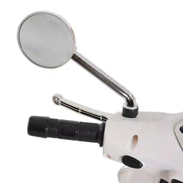 Mota Elétrica para Crianças com Licença Vespa com Música Velocidade 2 - 3 km/h e Buzina 102x50,5x75,5 cm Branco