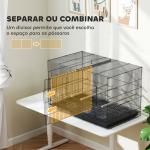 Gaiola para Pássaros com Divisória com Comedouros Poleiros e Bandeja Removível 94x57x57 cm Preto