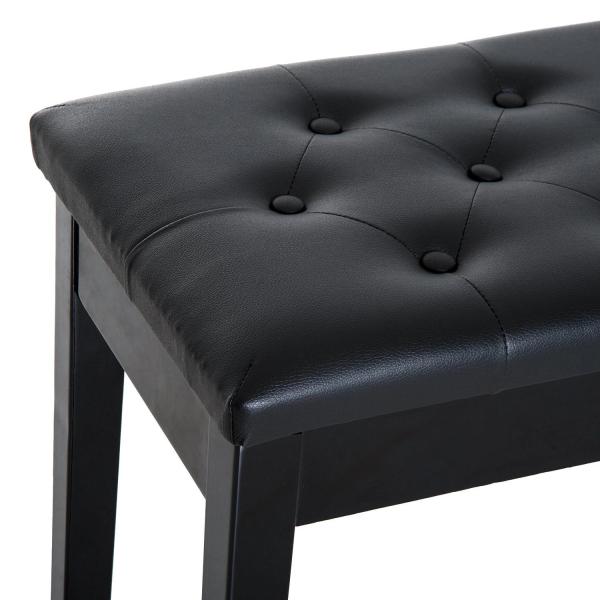 Banco de Piano Banco para Piano com Espaço de Armazenamento Assento de Couro Sintético Acolchoado76x36x50cm Preto
