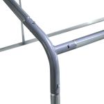 Galinheiro para Exterior Grande de Aço Galvanizado 280x190x195 cm Gaiola para Galinhas com Cobertura de Tecido Oxford Prata