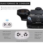 Carro Elétrico Infantil Mercedes AMG 12V com Controle Remoto Música Luzes Abertura da Porta Passeio para Crianças 3 - 5 Anos Preto 115x70x55 cm