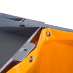 Carro de Limpeza com Bolsa de 100L Carro de Limpeza Profissional com 3 Prateleiras e Plataforma 121x50,5x96,5 cm Cinza e Amarelo
