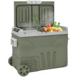 Geleira Portátil Elétrica 45L Geleira de Carro - 20℃ a +20℃ 12V/24V com Rodas Compressor e Ecrã LED 64,5x43,5x53 cm Verde