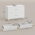 Móvel para Lavatório Pousar com 2 Gavetas para Lavatório sem Pedestal 80x30x60 cm Branco