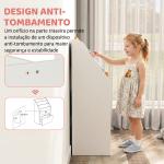 Estante de Madeira para Brinquedos com 3 Compartimentos 2 Cubos e Gaveta Móvel com 4 Rodas Estante para Livros Infantil para Dormitório Infantil Sala de Jogos 60x29,9x90cm Branco