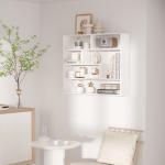 Estante de Parede de 4 Níveis com 7 Compartimentos Abertos para Sala de Estar Escritório Estilo Moderno 94x19,5x80cm Branco