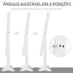 Guarda - Joias de Pé, com Espelho, Armário para Joias 16 Luzes LED Reclinável 36x30x136cm Branco