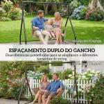 Estrutura de Balanço em Aço para 2 ou 3 Assentos Capacidade de 360 kg 210x117x175 cm Preto