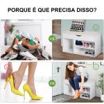 Banco Sapateira com Armazenamento Gaveta Prateleira e Assento Acolchoado para Entrada Estilo Moderno 80x30x47cm Branco
