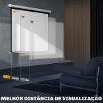 Tela de Projeção de 84 Polegadas Tela de Projetor Manual Formato 4:3 4K Montagem na Parede ou Teto 181x8x138 cm Branco
