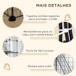 Recinto para Animais Pequenos com 31 Painéis Recinto para Animais de Estimação Personalizável com Rampas e Portas 105x45