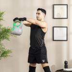 Kettlebell 16 kg Peso Russo com Revestimento de PU e Enchimento de Areia para Treinamento 26x18x32 cm Verde e Cinza