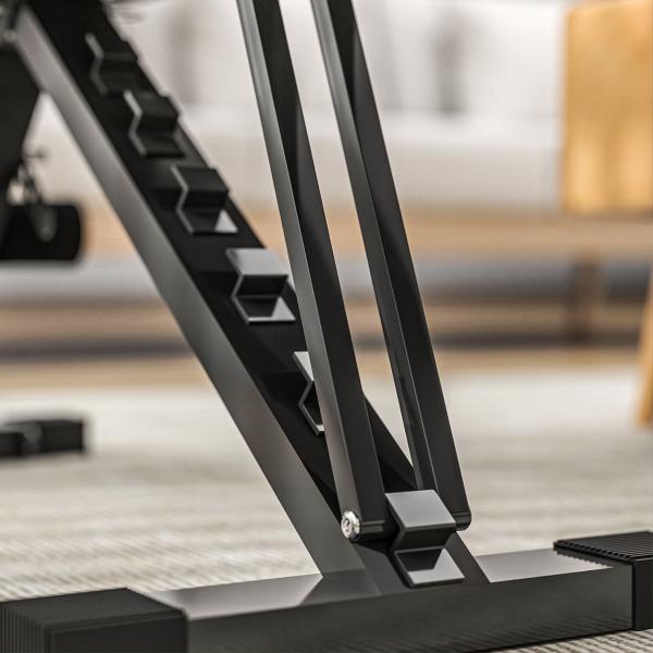 Banco de Abdominais Ajustável Banco de Musculação Dobrável para Treino de Corpo Completo 82x35x42,5 - 107 cm Preto
