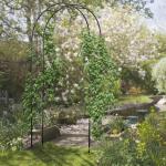 Arco de Jardim de Metal Arco Decorativo com Desenho de Treliça para Plantas Trepadeiras para Decoração 114x30x230 cm Preto