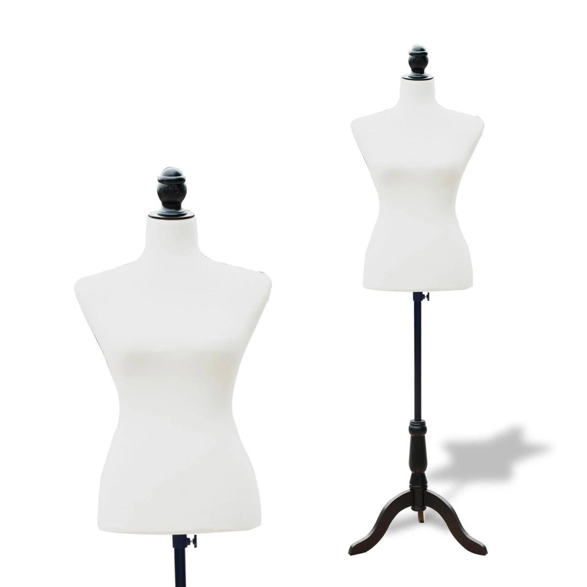 Manequim Feminino de Costura Manequim de Exibição com Altura Ajustável 130 - 168cm Branco