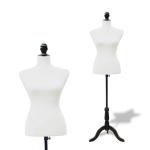 Manequim Feminino de Costura Manequim de Exibição com Altura Ajustável 130 - 168cm Branco