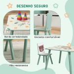 Conjunto de Mesa e Cadeiras para Crianças de 3 Peças Mesa Infantil com 2 Cadeiras Conjunto de Móveis para Atividades Verde