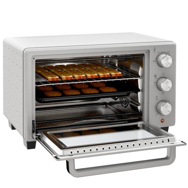 Mini Forno Elétrico 21L 1400W com Temporizador até 60min e Temperatura Ajustável até 230℃ 46x38,5x29 cm Prata