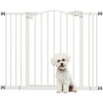 Barreira de Segurança para Cães com Largura Ajustável 74 - 100 cm e Extensões para Escadas e Portas Branco