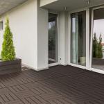 Conjunto de 9 Estrados 30x30cm com Área de 0.81 m² para Exterior e Interior Estrados com Sistema Click com Superfície Antiderrapante para Balcão Terraço Jardim Marrom