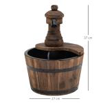 Fonte de Água de Madeira Fonte de Jardim em Cascata com Bomba Elétrica e Saída de Água Ajustável para Decoração 27x27x37 cm Madeira
