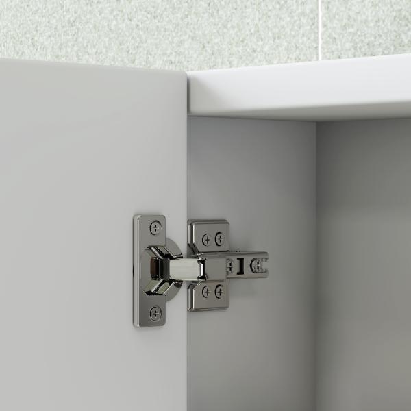 Armário de Casa de Banho com Espelho Armário de Parede Casa de Banho Suspenso com 3 Portas Prateleiras Ajustáveis 91,5x11,5x65 cm Branco