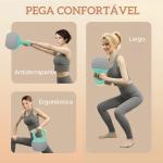 Kettlebell de 12 kg Pesa Russa Preenchida de Areia Metálica e Alça Antiderrapante para Treino em Casa Ginásio Ø21x30 cm Cinzento