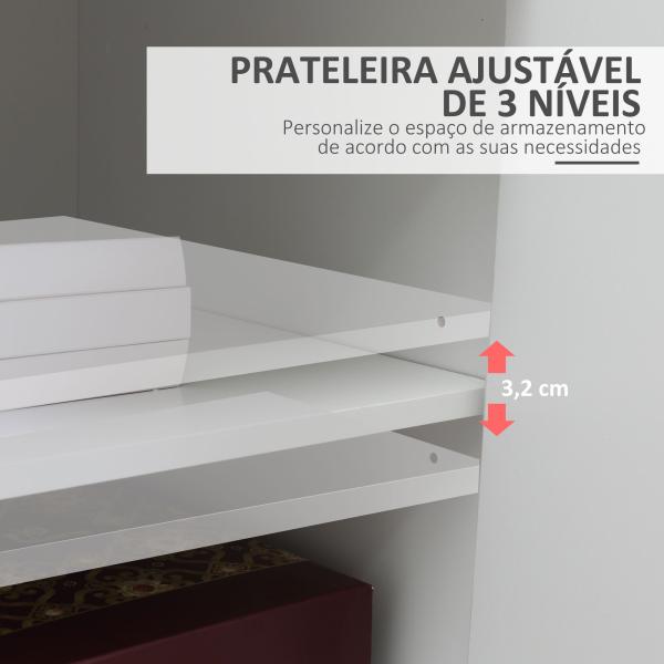 Armário para Impressora com Rodas e Gaveta 60x39x80cm Branco
