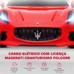 Carro Elétrico para Crianças Maserati Gran Turismo Folgore 12V Controlo Remoto Faróis Buzina e Música MP3 98x59x43 cm Vermelho
