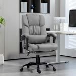 Cadeira de Escritório com Massagem de 6 Pontos Encosto Alto Reclinável Apoio para Pés e Controlo Remoto 66x75x112 - 122 cm Cinza