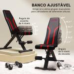 Banco de Abdominais Ajustável Banco de Musculação Dobrável para Treino de Corpo Completo 82x35x42,5 - 107 cm Preto