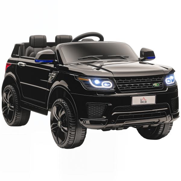 Carro Elétrico SUV Infantil 12V com 2 Motores Controlo Remoto Faróis Buzina Bluetooth Música USB e Abertura de Porta 3 - 5km/h 110x68x52cm Preto