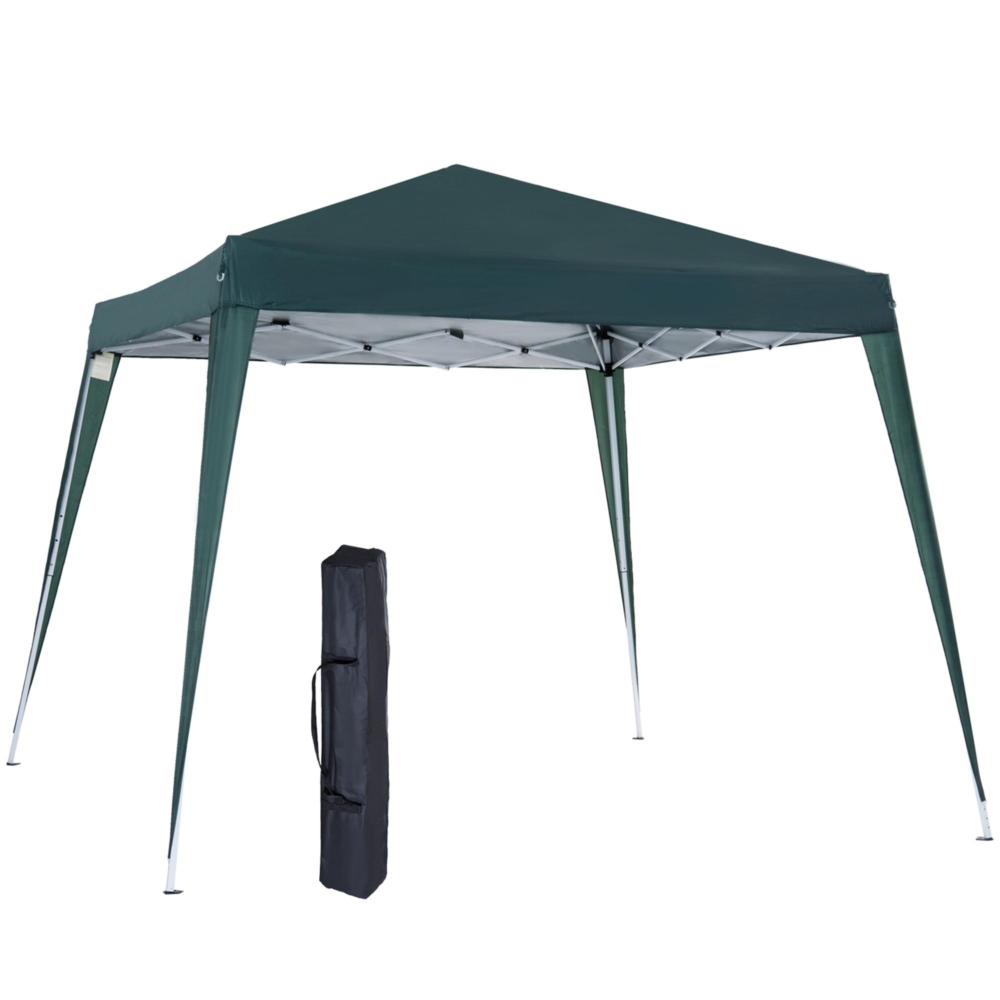 Tenda Dobrável Tenda com Desenho Pop Up para Jardim Campismo Festas Eventos Aço e Oxford 297x297x250 cm Verde