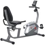 Bicicleta ergométrica reclinável com tela LCD e volante de 3 kg resistência magnética de 8 níveis assento ajustável 121,5 - 136x62,5x98 cm Cinza