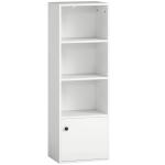 Estante de 4 Níveis Estante para Livros com Prateleiras Ajustáveis e Armário Estante Moderna 40x30x120 cm Branco