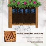 Floreira com Treliça de Madeira Caixa de Plantio com Suporte para Plantas Trepadeiras 40x40x145cm Madeira
