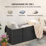 Bolsa de Armazenamento para Almofadas de Jardim Impermeável Bolsa de Arrumação para Árvore de Natal 175x55x75 cm Preto