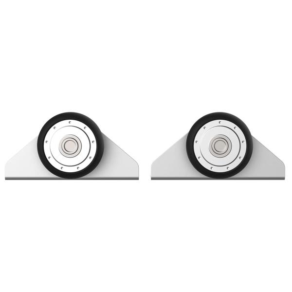 Ferragem para Porta Corredeira 186cm Kit de Acessórios para Porta Corredeira de Madeira com Trilho de Metal e 2 Roldanas Prata
