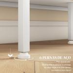 Aparador de Cozinha com Porta de Malha 4 Compartimentos Abertos e Estante Ajustável para Sala 120x37x81,5 cm Branco