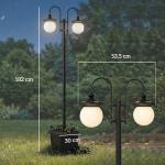 Candeeiro Solar de Exterior com Vaso 2 Cabeçais Impermeável IP44 Ligação Automática Altura Ajustável