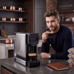 Máquina de Café Expresso 19 Bar Semiautomática com Depósito de Água Amovível 1 L para Cápsulas e Café Moído Preta