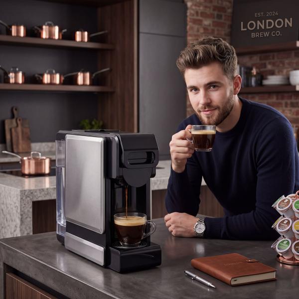 Máquina de Café Expresso 19 Bar Semiautomática com Depósito de Água Amovível 1 L para Cápsulas e Café Moído Preta